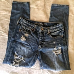 AEO Tomgirl Distressed Jeans